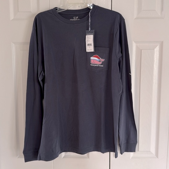 NWT Vineyard Vines Happy Holidays Christmas Tree Blue Blazer Pocket Tee - M - Picture 3 of 10